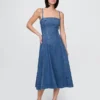 Denim-Midi-Kleid