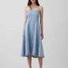 Denim-Midi-Kleid