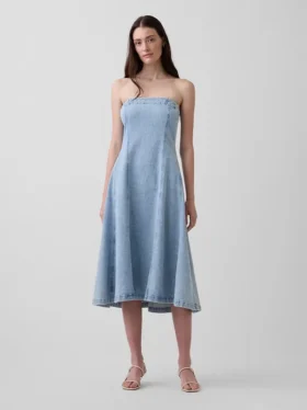Denim-Midi-Kleid