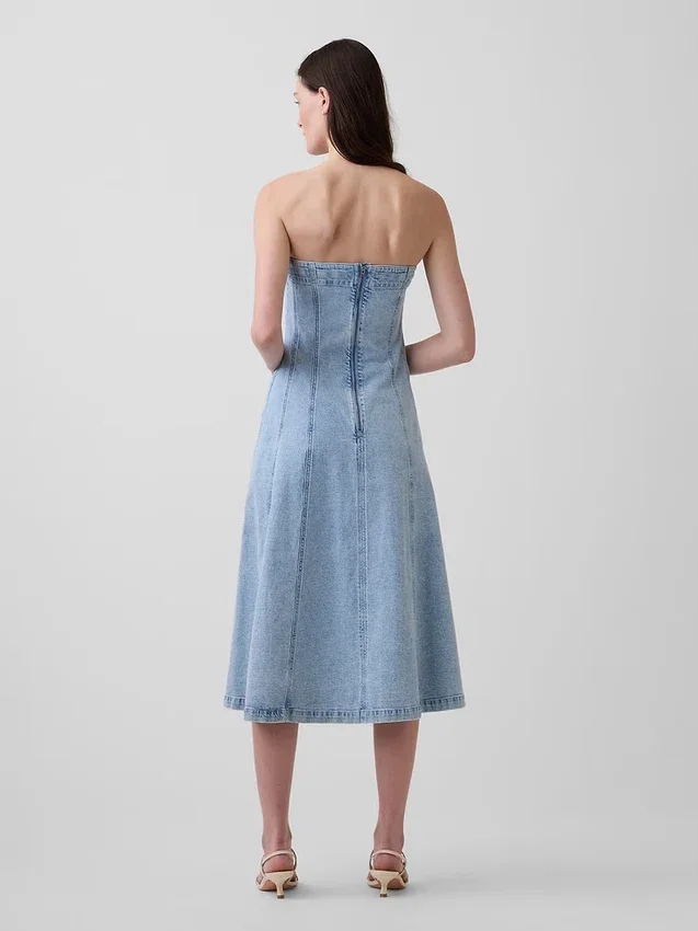 Denim-Midi-Kleid