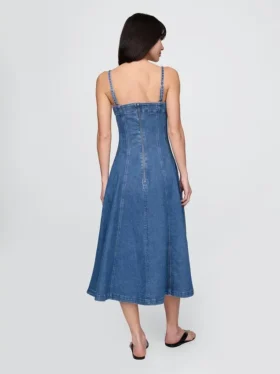 Denim-Midi-Kleid