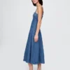 Denim-Midi-Kleid
