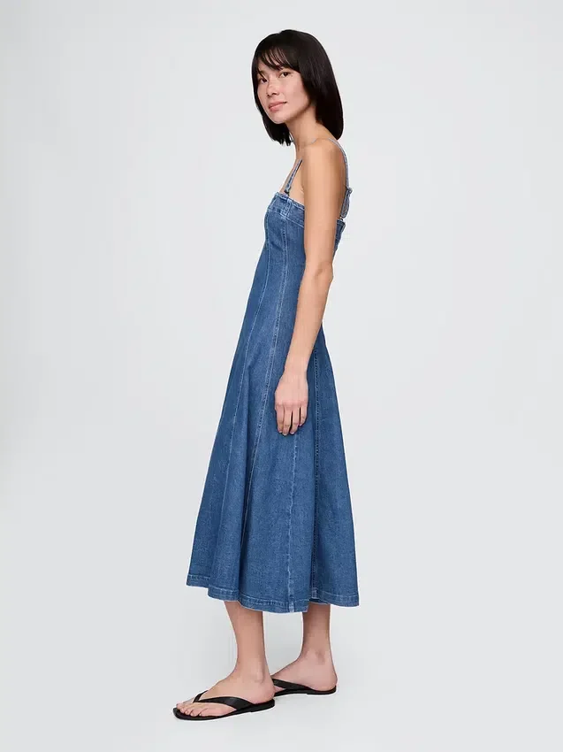 Denim-Midi-Kleid