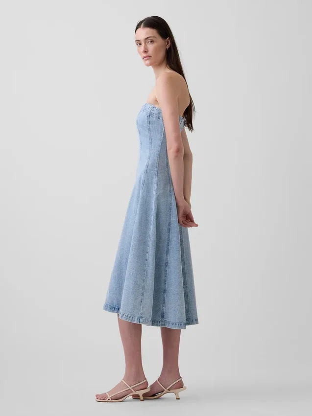 Denim-Midi-Kleid