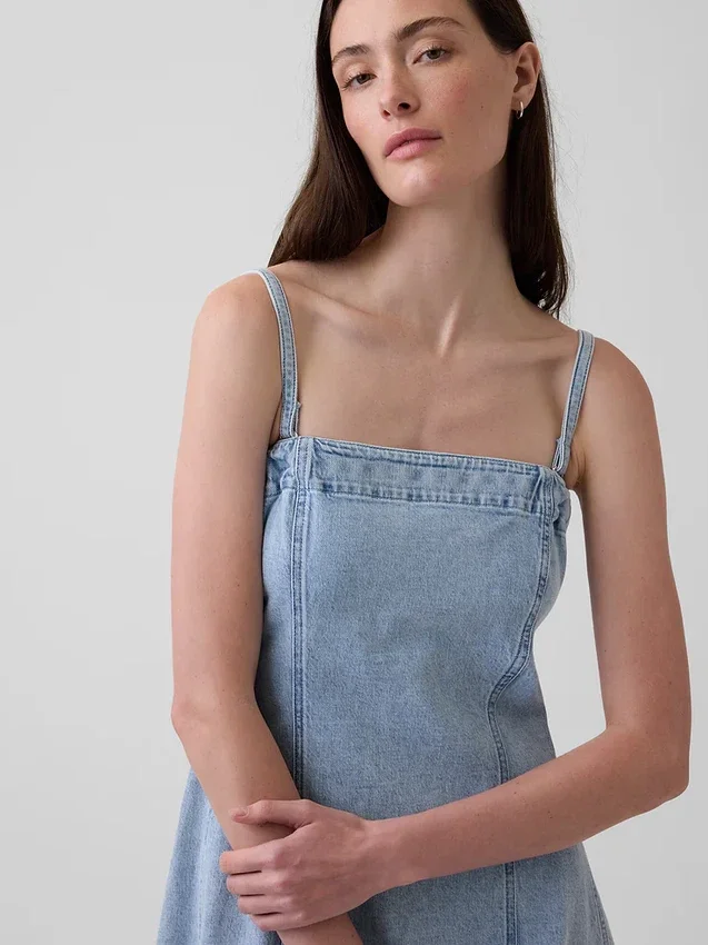 Denim-Midi-Kleid