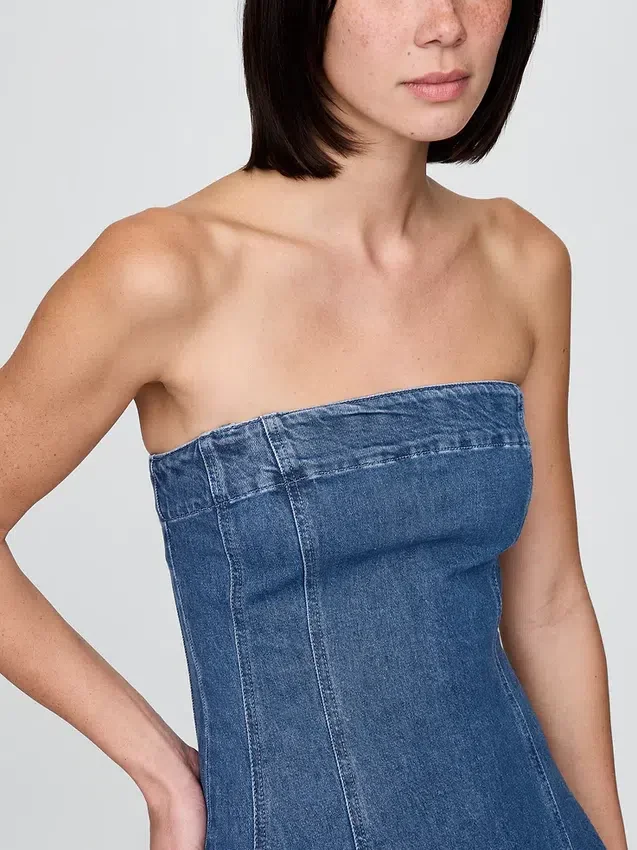 Denim-Midi-Kleid