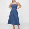 Denim-Midi-Kleid