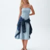 Denim-Midi-Kleid