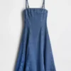 Denim-Midi-Kleid