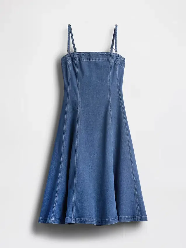 Denim-Midi-Kleid