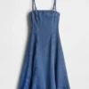 Denim-Midi-Kleid