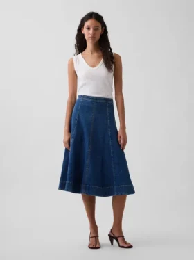 Denim-Midi-Tulpenrock