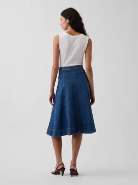 Denim-Midi-Tulpenrock