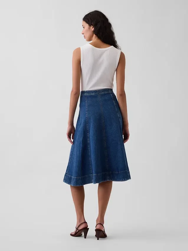 Denim-Midi-Tulpenrock