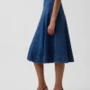 Denim-Midi-Tulpenrock