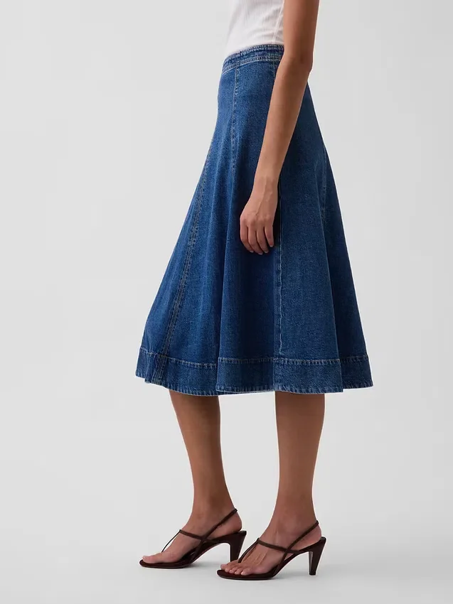Denim-Midi-Tulpenrock