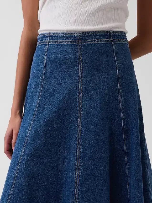 Denim-Midi-Tulpenrock