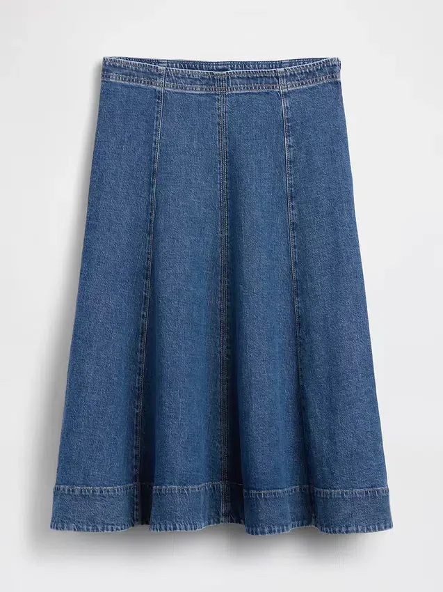 Denim-Midi-Tulpenrock