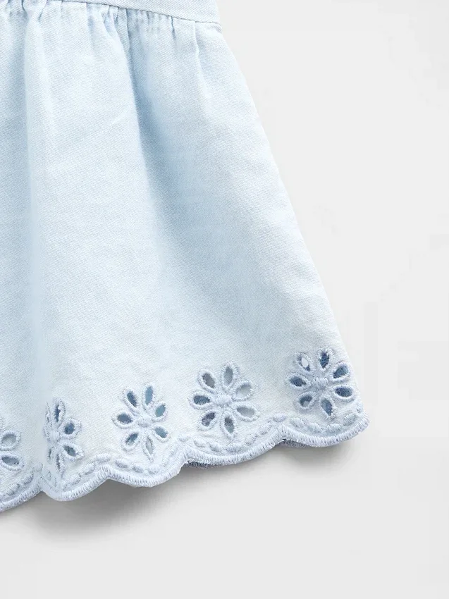 Denim-Outfit-Set mit Lochstickerei für Baby & Kleinkind
