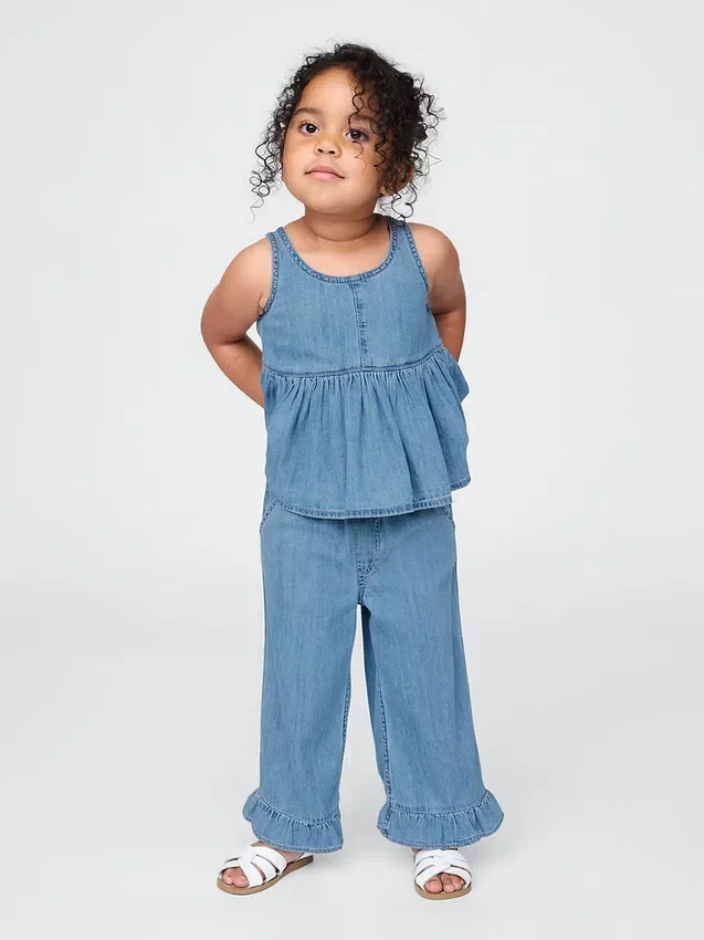 Denim-Outfit-Set mit Rüschen für Baby & Kleinkind