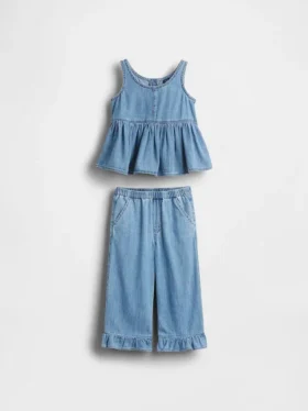 Denim-Outfit-Set mit Rüschen für Baby & Kleinkind