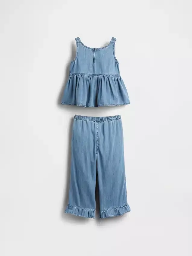 Denim-Outfit-Set mit Rüschen für Baby & Kleinkind
