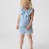 Denim-Outfit-Set mit Schleife für Baby & Kleinkind