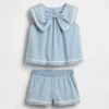 Denim-Outfit-Set mit Schleife für Baby & Kleinkind
