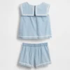 Denim-Outfit-Set mit Schleife für Baby & Kleinkind