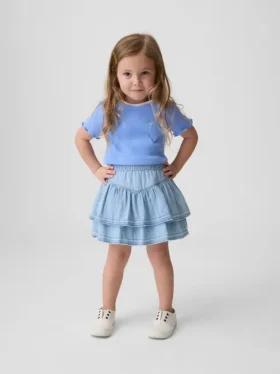 Denim-Rüschen-Skort für Baby & Kleinkind
