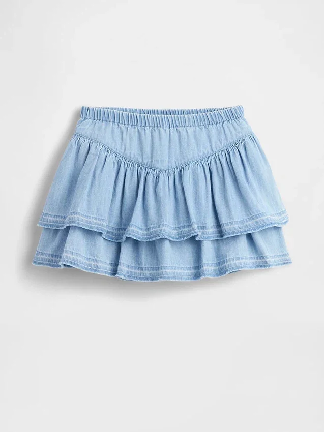 Denim-Rüschen-Skort für Baby & Kleinkind