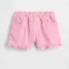 Denim-Stride-Shorts mit Rüschen zum Hineinschlüpfen für Baby & Kleinkind