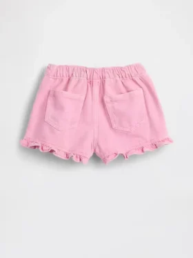 Denim-Stride-Shorts mit Rüschen zum Hineinschlüpfen für Baby & Kleinkind
