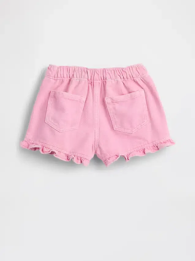 Denim-Stride-Shorts mit Rüschen zum Hineinschlüpfen für Baby & Kleinkind