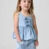 Denim-Trägertop mit Schleife für Baby & Kleinkind