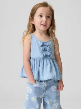 Denim-Trägertop mit Schleife für Baby & Kleinkind