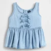 Denim-Trägertop mit Schleife für Baby & Kleinkind