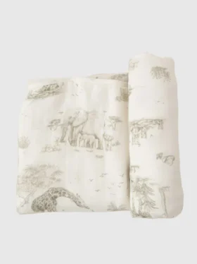 Die „Gilded Bird Safari Toile“-Babydecke aus Bambus
