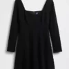 Doppelstrick-Mini-Kleid im Sweetheart-Stil mit Korsett-Optik