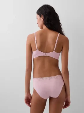 Dreieck-BH aus Bio-Stretch-Baumwolle mit Spitzenbesatz