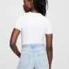 Eng anliegender Jersey-T-Shirt-Bodys mit String