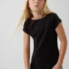 Eng anliegendes Kinder-T-Shirt mit Flügelärmeln