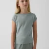 Eng anliegendes Kinder-T-Shirt mit Flügelärmeln