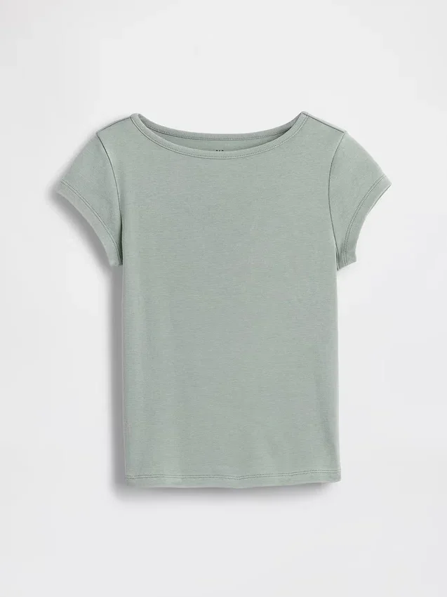 Eng anliegendes Kinder-T-Shirt mit Flügelärmeln