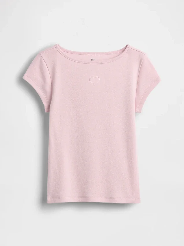 Eng anliegendes Kinder-T-Shirt mit Flügelärmeln