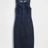 Eng anliegendes Midi-Kleid aus Denim