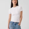 Engmaschiges Jersey-T-Shirt