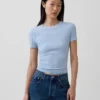 Engmaschiges Jersey-T-Shirt