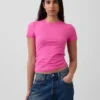 Engmaschiges Jersey-T-Shirt