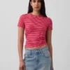Engmaschiges Jersey-T-Shirt